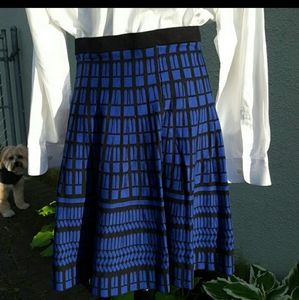 Saks Fifth Avenue Black Royal Blue Skirt